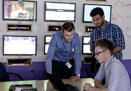 Men with many screens Men with many screens