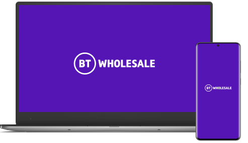 Laptop image with BT wholesale logo
