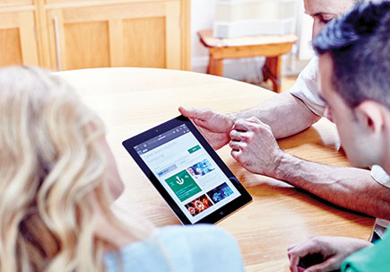 Showing work on a tablet. Showing work on a tablet.