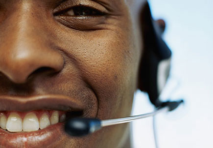 man on a call via headset man on a call via headset