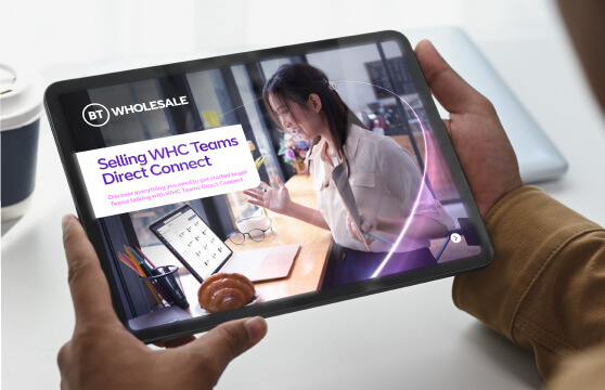 WHC Teams Direct Connect guide shown on a tablet